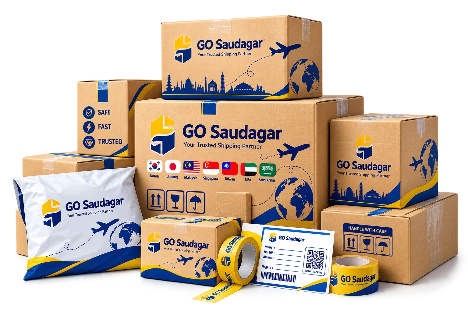 Box packaging for GO Saudagar goods shipping